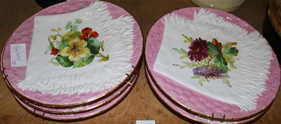 Set of 8 Victorian floral plates